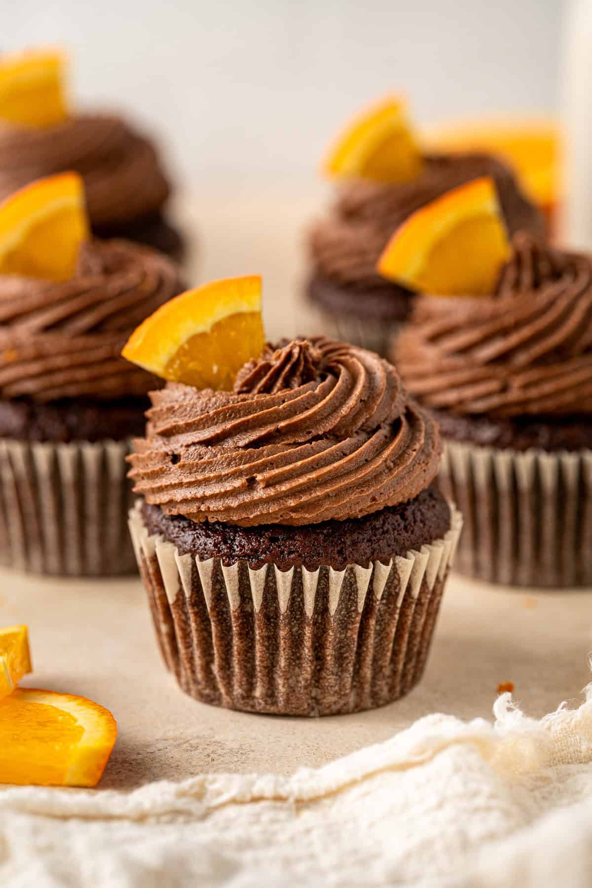 Orange chocolate cupcakes.