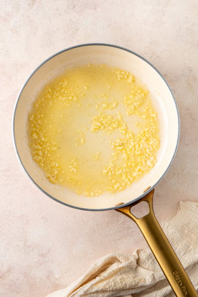 Sautéing the garlic in dairy free butter.