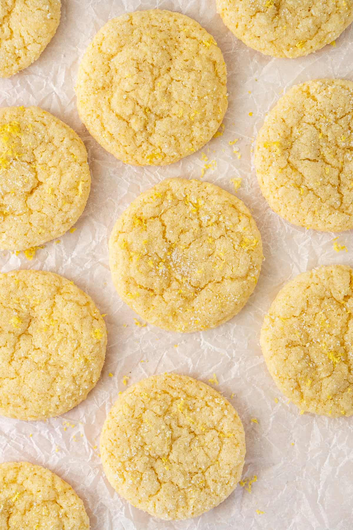 Dairy free lemon cookies with extra lemon zest.