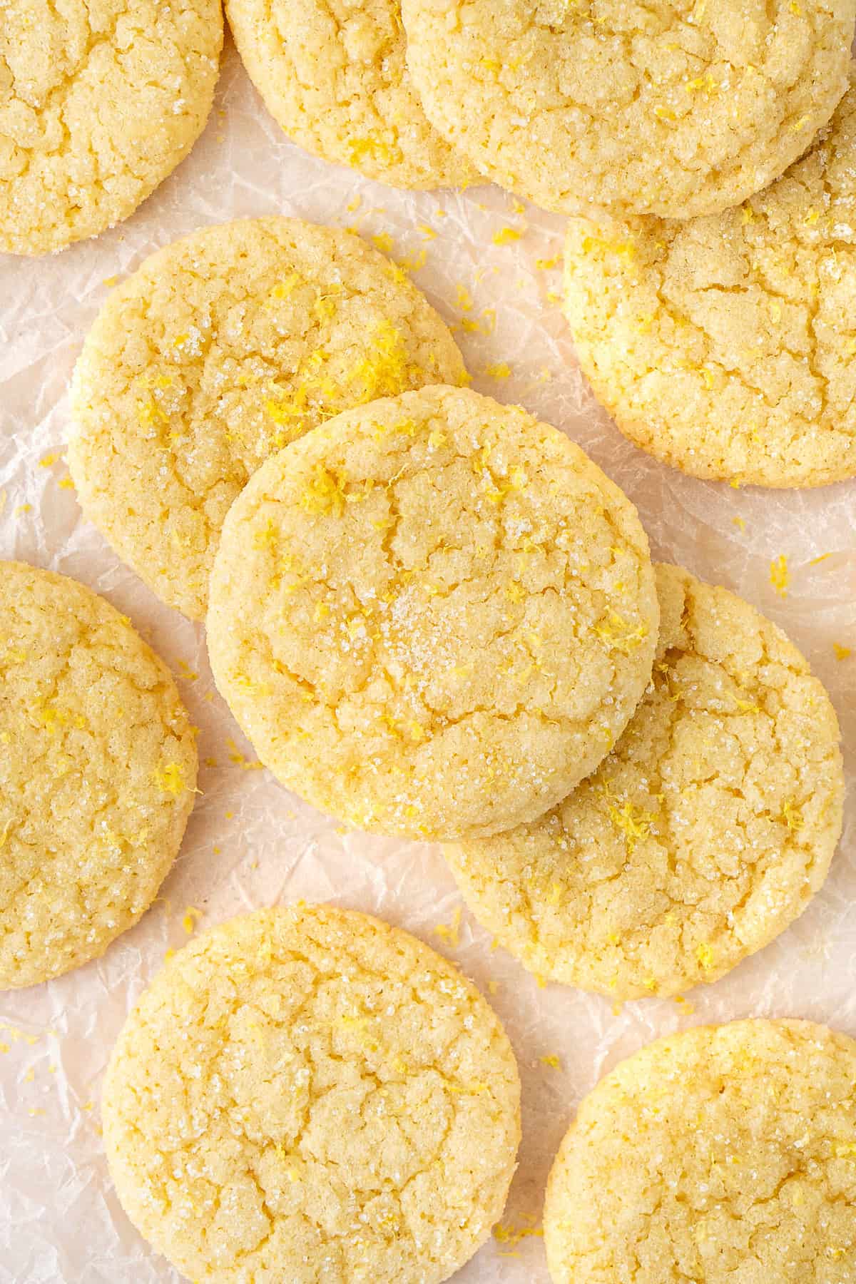 Dairy free lemon sugar cookies with extra lemon zest.