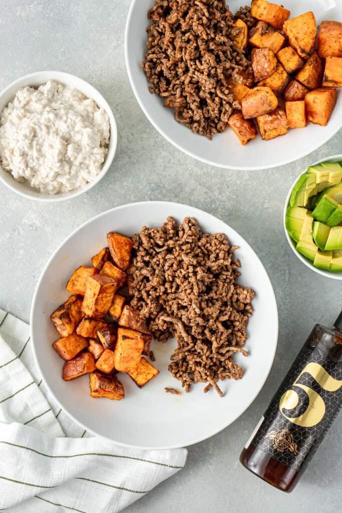 Assembling the bowls.