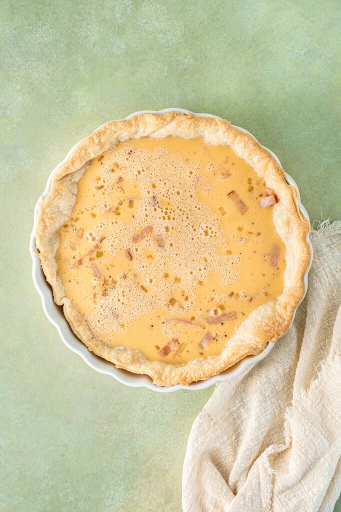 The quiche before the oven.