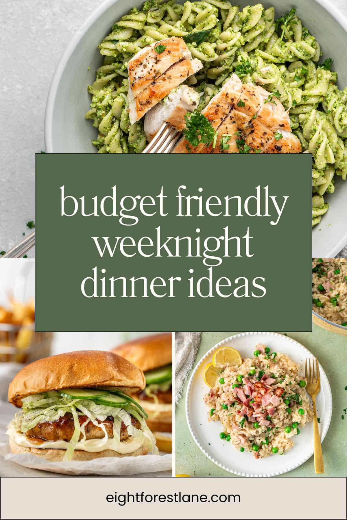 Budget friendly weeknight dinner ideas. 