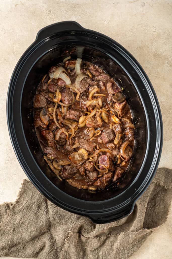 All ingredients in the slow cooker.