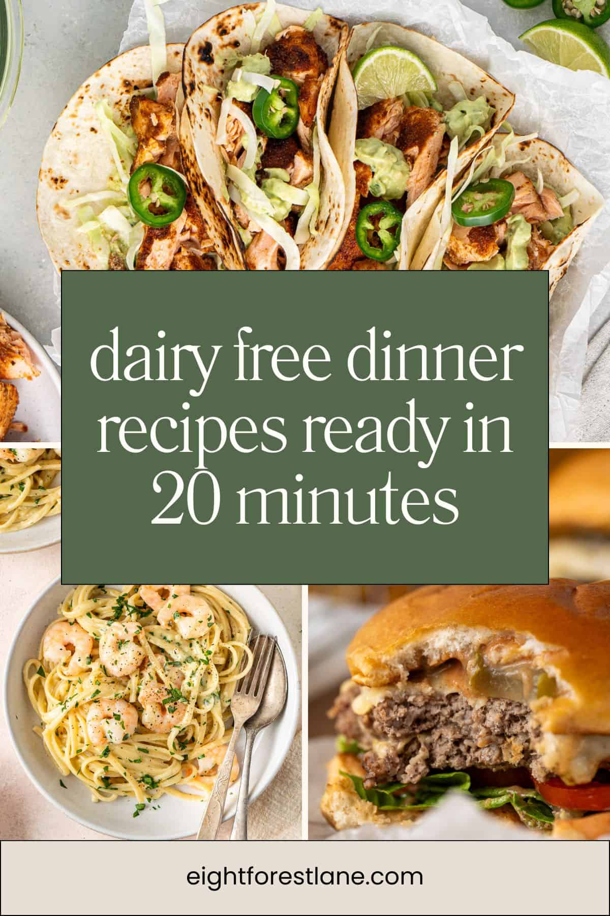 Dairy free dinner recipes ready in 20 minutes image.