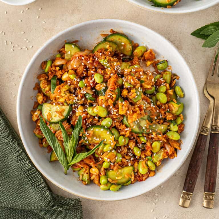 Crispy Rice Salad (Korean Inspired) - Eight Forest Lane
