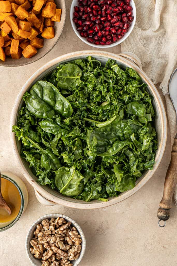 The salad elements laid out.