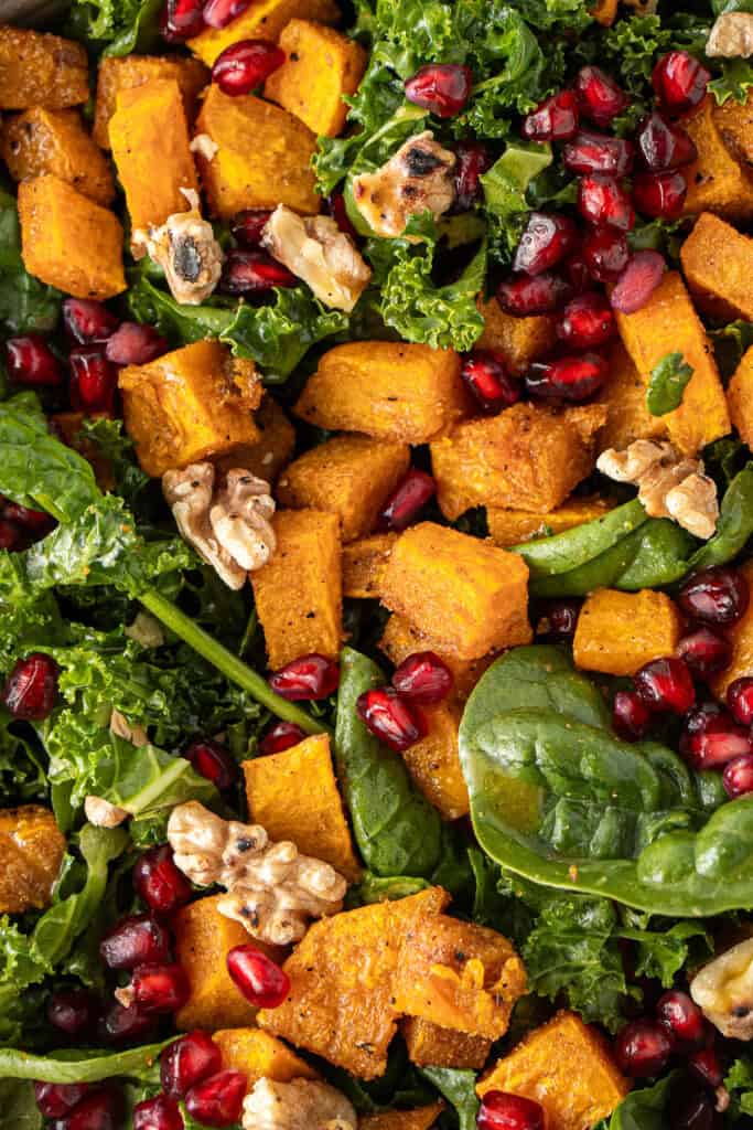 Close up of the salad ingredients.