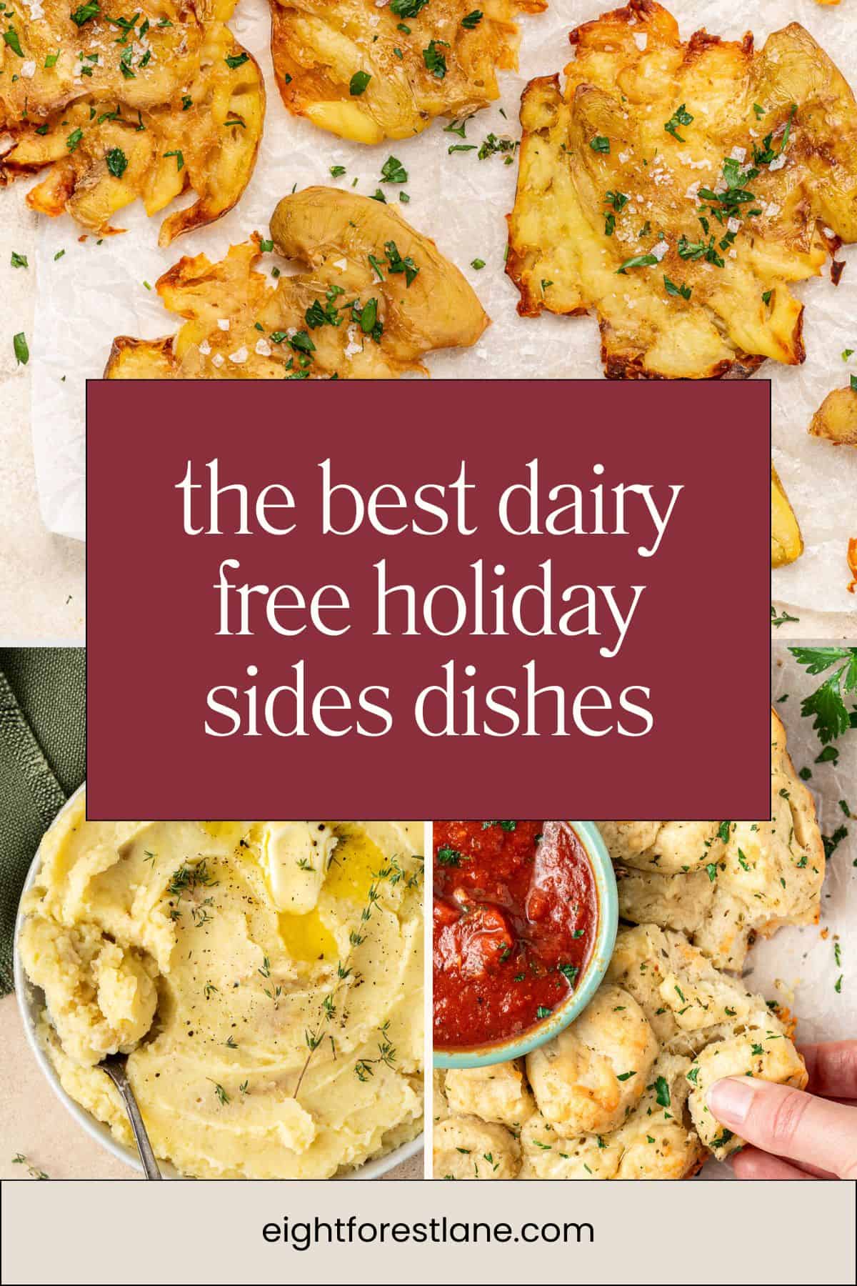 The best dairy free holiday side dishes Pinterest image.