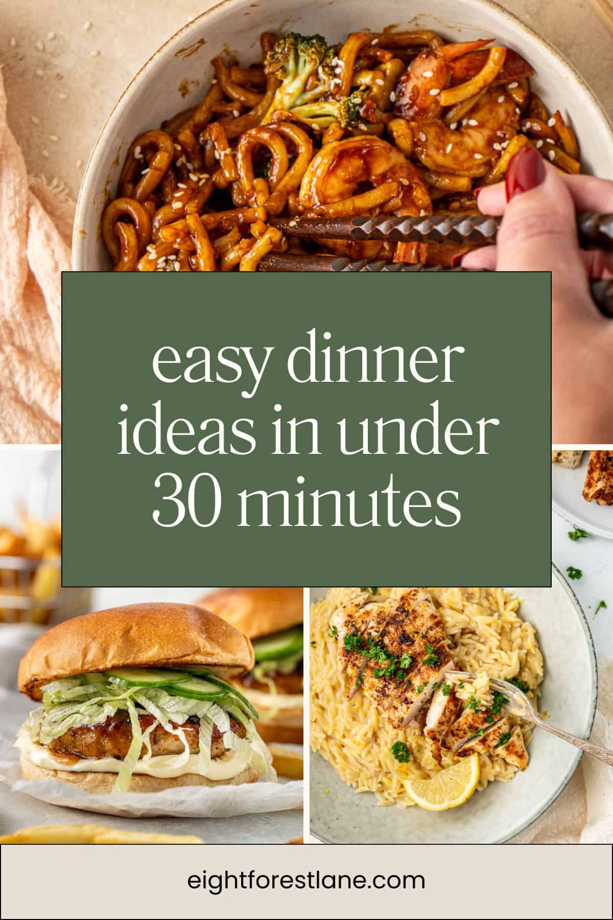 Easy dinner ideas Pinterest image collage. 