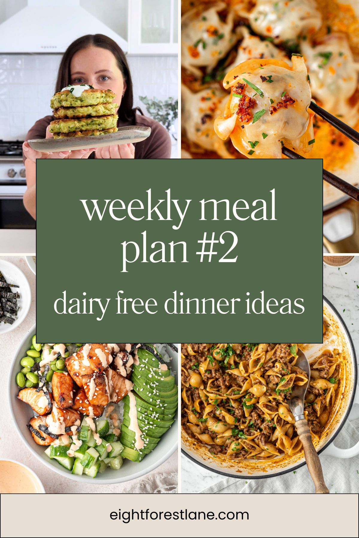 weekly meal plan collage image. 