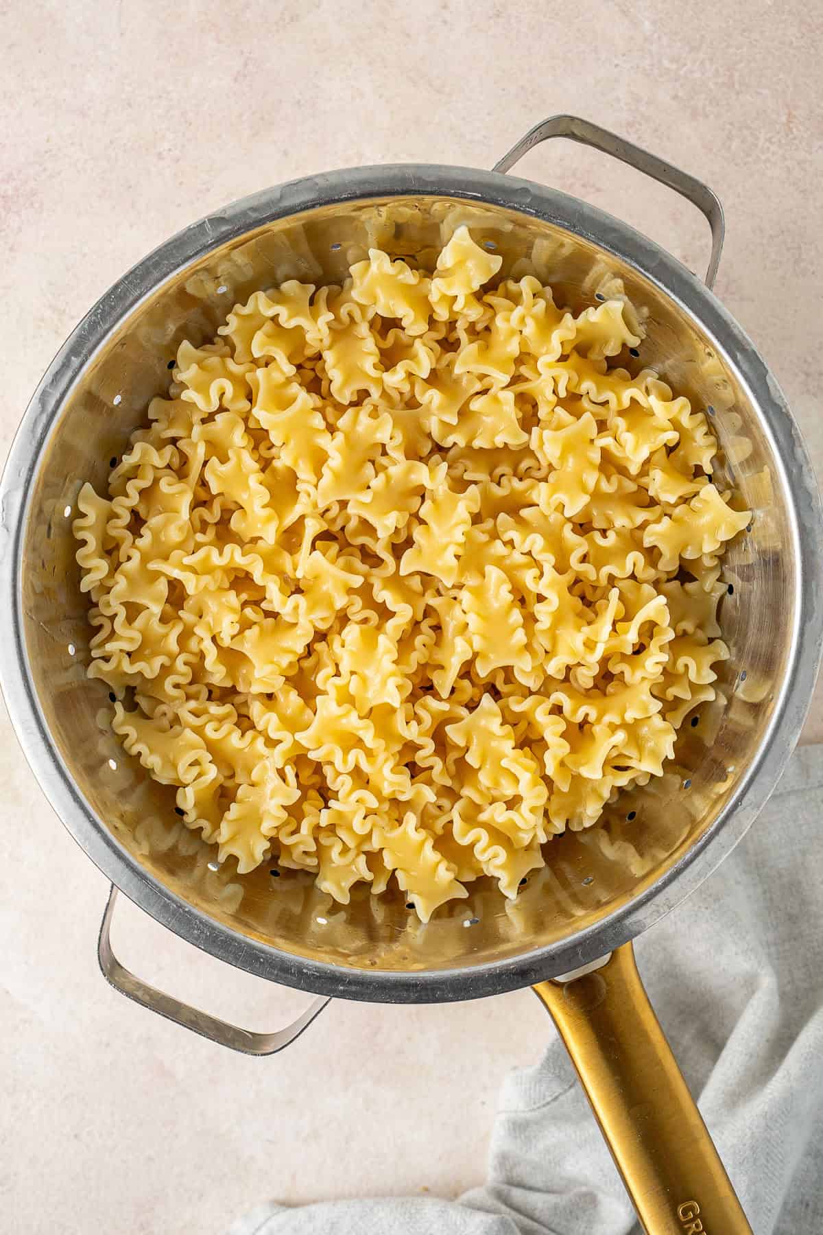 The cooked and cooled pasta.